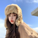 女用防寒毛絨護耳帽
