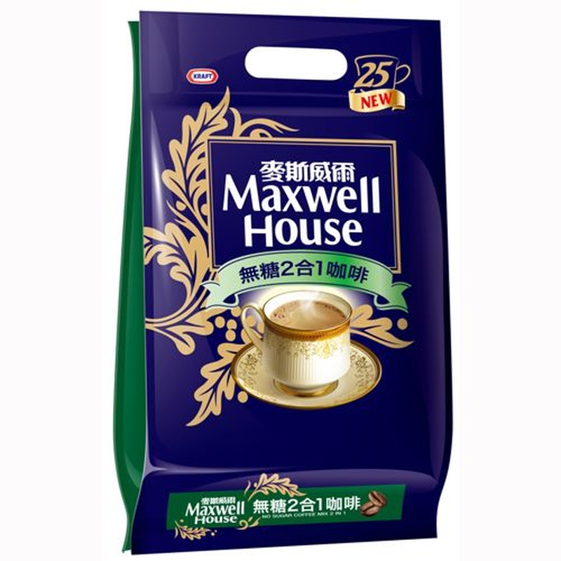 麥斯威爾香醇無糖咖啡2合1-規格： 11g克 x 25 x 1Bag袋