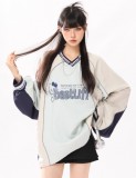 AONW美式复古字母棒球服外套女秋季新款宽松慵懒风上衣潮