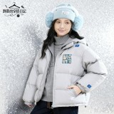 AONW美式復古潮牌字母刺繡立領棉服外套女冬季寬鬆麵包服情侶棉衣