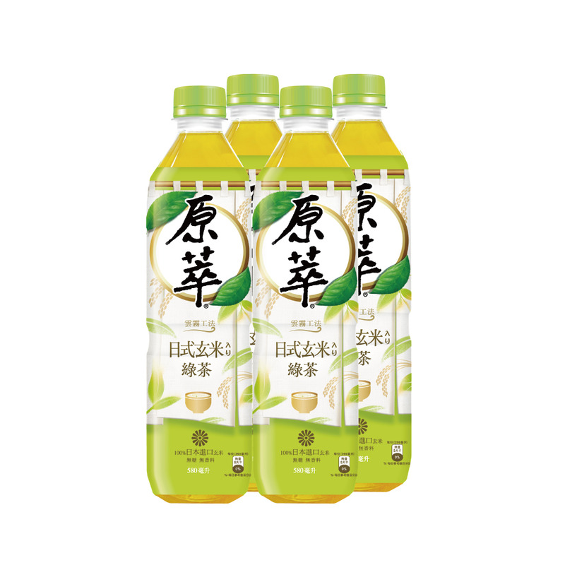 原萃日式玄米綠茶(無糖)580ml