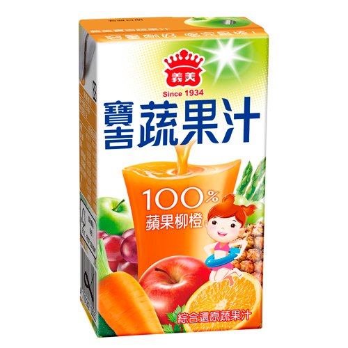 義美寶吉蔬果汁蘋果柳橙125ml