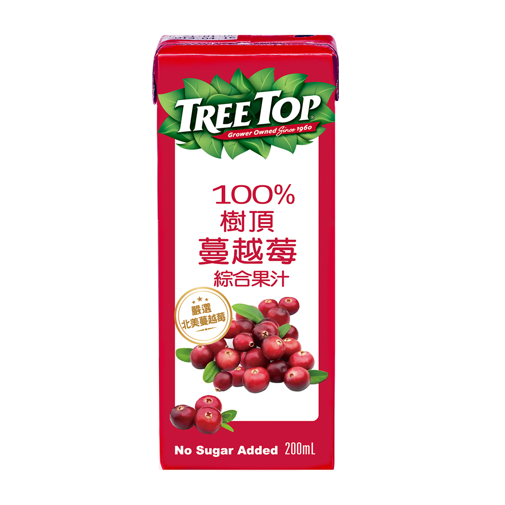樹頂100嚴選蔓越莓綜合果汁 200ml