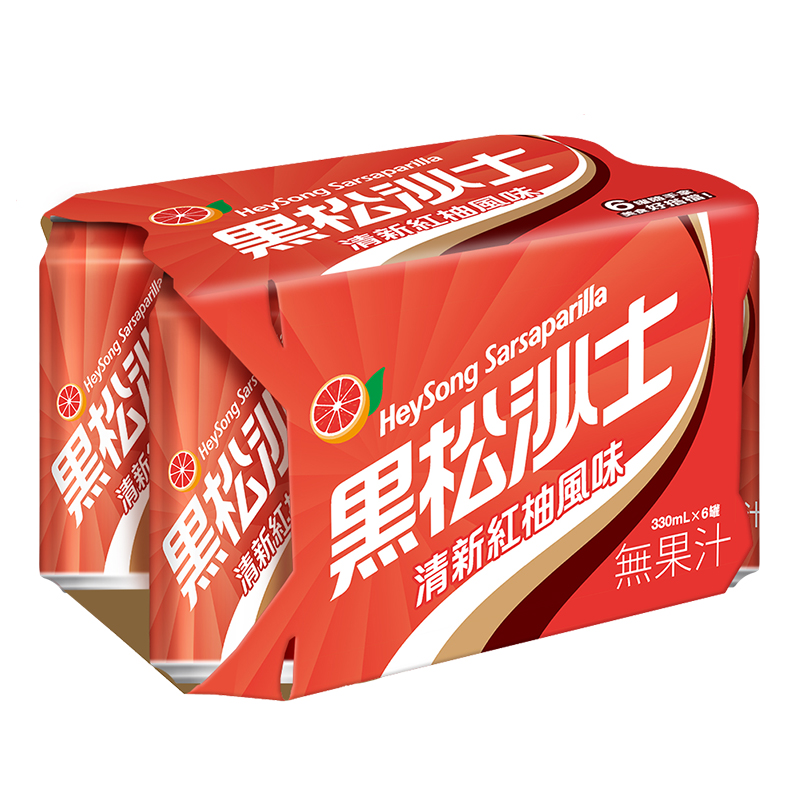 黑松沙士清新紅柚風味330ml