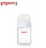 【Pigeon貝親】第三代母乳實感玻璃奶瓶160ml/天使藍