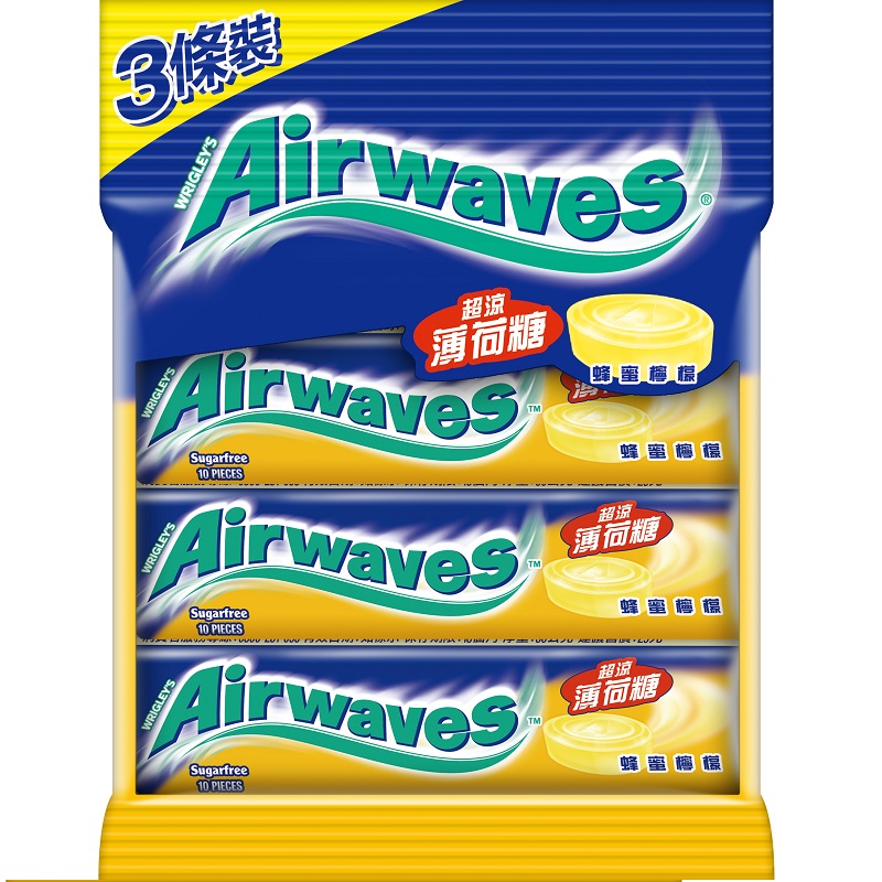 Airwaves薄荷糖-蜂蜜檸檬3入裝
