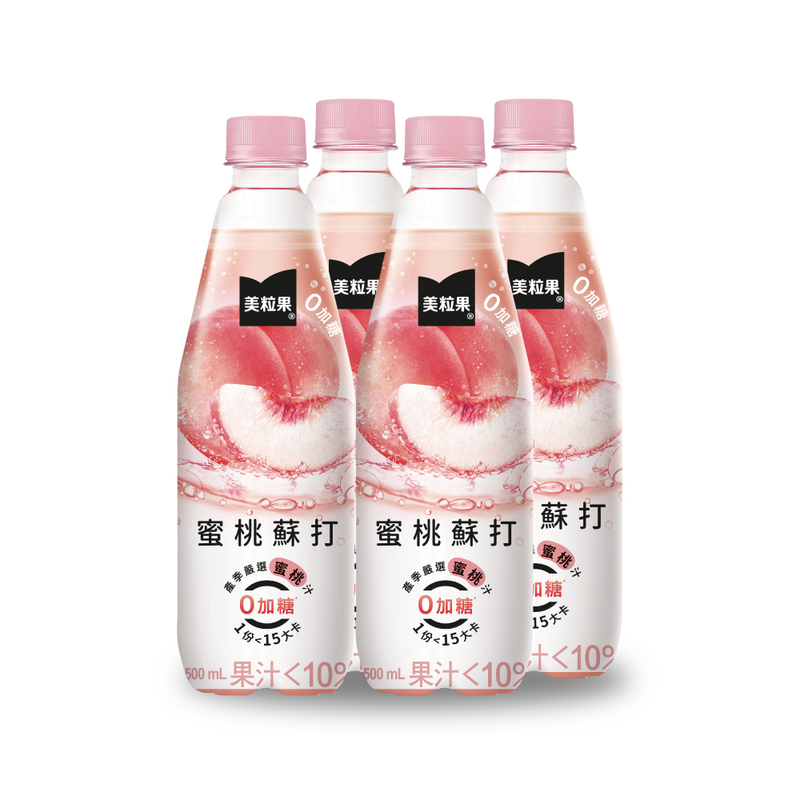 美粒果零加糖蜜桃蘇打500ml