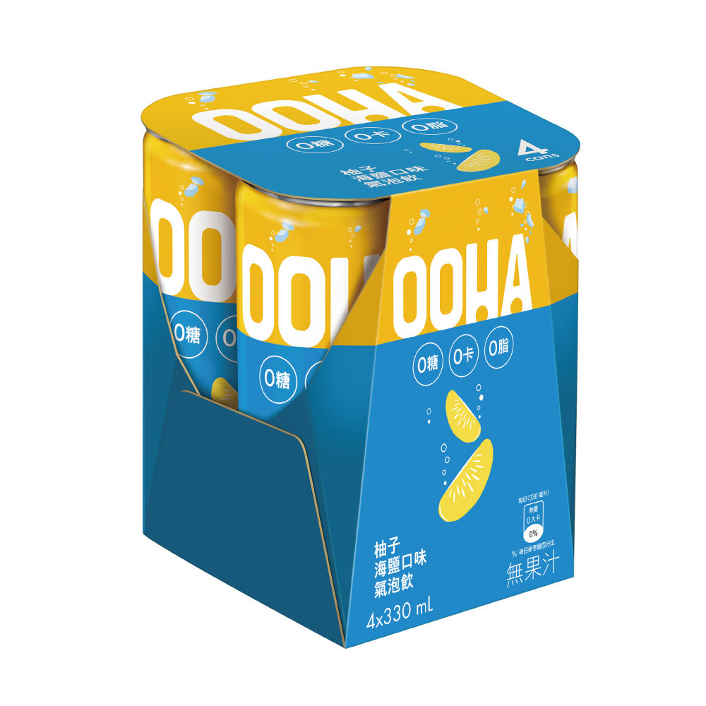 OOHA氣泡飲柚子海鹽口味330ml