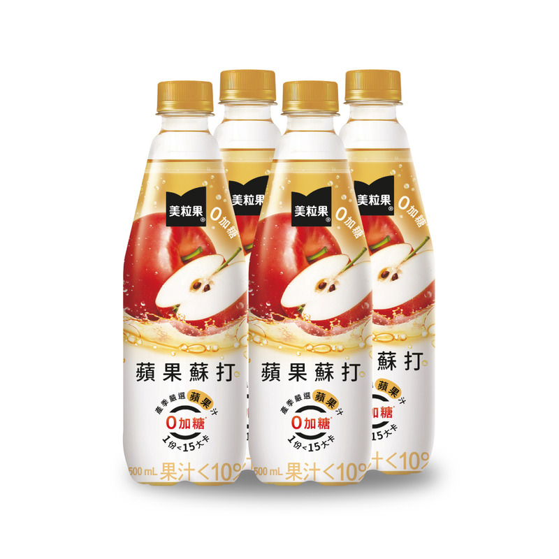 美粒果零加糖蘋果蘇打500ml