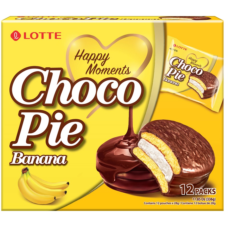 LOTTE 巧克力派-香蕉風味(12顆裝)