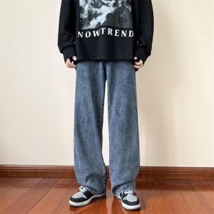 磨破 直筒 牛仔褲 For 男士