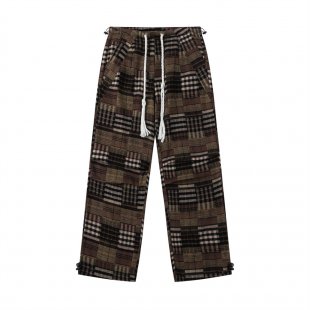 時尚 Plaid 休閒 直筒 長褲 男士
