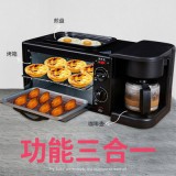 新款三合一多功能早餐機咖啡機烤箱面包機110V美規三明治