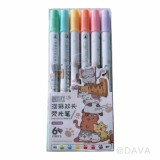 【校友會商城】-【990461 6入趣物社淡彩雙頭螢光筆積分+現金只要44元】