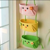 收納整理 掛墻收納籃掛筐宿舍房間置物架神器壁掛袋棉線編織墻掛式門后墻上 收納整理 掛墻收納籃掛筐宿舍房間置物架神器壁掛袋棉線編織墻掛式門后墻上