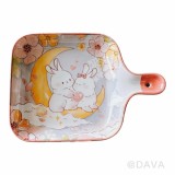 【校友會商城】-901597 (振)8"扁柄烤盤月兔 -積分+現金只要95元】